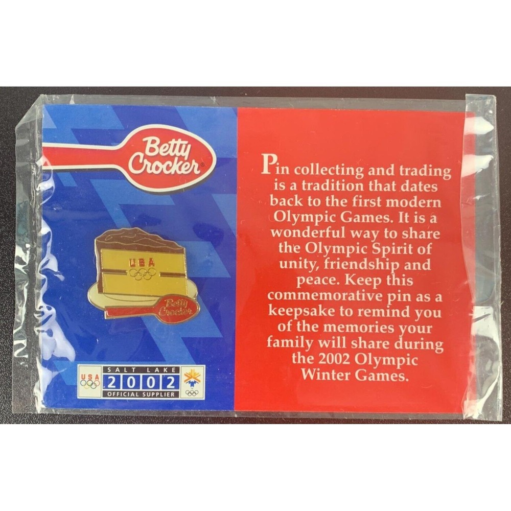 Betty Crocker 2002 Salt Lake Olympics Pin Cake‎ Slice Lapel Pin Souvenir